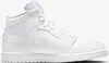 A white Nike Air Jordan 1 Mid sneaker shown from the side. Produktbild-Vorschau