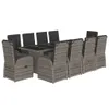 The Living Store 11-tlg. Garten-Essgruppe mit Kissen Grau Produktbild-Vorschau 3