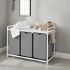Cestino portabiancheria Relaxdays con 3 sacchi, 150 L, Anteprima dell’immagine prodotto 3