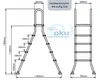 OKU Hochbeckenleiter V2A Leiter Poolleiter Edelstahl 2x4 Produktbild-Vorschau 2