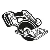 A black and white illustration of a circular saw. Produktbild-Vorschau
