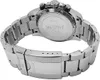 Close-up view of the back of a silver metal watch with a metal band. Náhled obrázku produktu