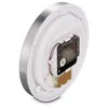 The back of a wall clock with its internal mechanism visible. Produktbild-Vorschau