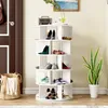 okwish Schuhregal, drehbarer Winkel, weiß rund, 5 Ebenen, Produktbild-Vorschau 4