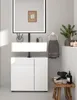 Vira meuble sous lavabo 2 portes blanc brillant, blanc. Voir les images du produit 13
