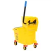 vidaXL Secchio per mop con pressa e rotelle Giallo 36 L in Anteprima dell’immagine prodotto 3