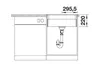 A technical drawing of a kitchen sink and dishwasher unit with dimensions indicated. Produktbild-Vorschau