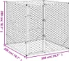 A wireframe drawing of a silver outdoor dog kennel with dimensions indicated. Náhľad obrázku produktu