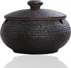Wind Ashtray Black Retro Ceramic Ashtray with Lid for Produktbild-Vorschau 1