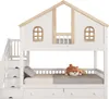Letto a castello Sweiko, letto per bambini, con sponda di Anteprima dell’immagine prodotto 10