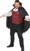 Heren vampierkostuum, plus size, 2-delig, zwart-rood-wit - Productafbeelding-voorbeeld 3