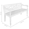 vidaXL Ławka Batavia biała 123 cm lite drewno mahoń - Ławki Podgląd zdjęcia produktu 9