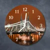 Glasuhr Wanduhr Küchenuhr Echt-Glas 30fi cm Brücke Produktbild-Vorschau 2