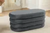 riess-ambiente Polsterbank VOGUE 85cm grau Samt ovale Produktbild-Vorschau 3