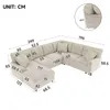 Merax U-förmiges Ecksofa, 6-Sitzer Wohnlandschaft mit Produktbild-Vorschau 6