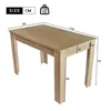 A diagram of a rectangular dining table with dimensions indicated. Náhled obrázku produktu