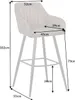 Edler Barhocker TURIN vintage taupe mit Ziersteppung Produktbild-Vorschau 7