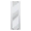 A tall, narrow mirror with a white frame and a gold-colored accent at the top, set against a white background. Podgląd zdjęcia produktu