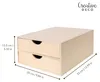 Creative Deco Mini Houten Kist met 2 Lades, 33 x 25 x 13,5 Productafbeelding-voorbeeld 3