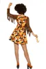 W4337-38 braun-bunt Damen Hippie Kostüm Kleid Gr.38 Produktbild-Vorschau 3