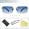 Randlose rechteckige Sonnenbrille, Vintage-Retro-Brille für Produktbild-Vorschau 2