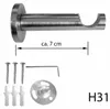 Gardinenstange mit Wandhalterung I Metall Edelstahl Look Produktbild-Vorschau 2