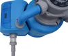 Close-up of a blue and gray pool filter system with a flexible hose. Produktbild-Vorschau