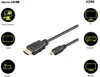 Collage showing a micro-HDMI and HDMI cable with icons representing devices they connect to. Anteprima dell’immagine prodotto