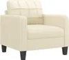 vidaXL 3-tlg. Sofagarnitur mit Kissen Creme Kunstleder Produktbild-Vorschau 3
