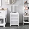 Panier à linge avec couvercle Rangement en bambou Vêtements Voir les images du produit 2