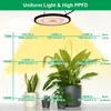 A diagram showing the light distribution and intensity of a grow light at different distances and power settings, with plants placed at various heights. Náhľad obrázku produktu