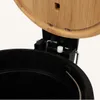 Odpadkový koš do koupelny s bambusem ZETRU, 3 l, černý Náhled obrázku produktu 6