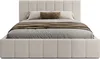 A bed with bedding and pillows, shown from the front. Produktbild-Vorschau
