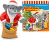 A toy elephant dressed as Santa Claus holding a sack of gifts, next to a book cover featuring the same character. Náhled obrázku produktu