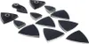 A collection of black sanding pads and adapters for a multi-tool, arranged on a white background. Podgląd zdjęcia produktu