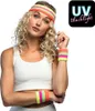 Schweißbänder Neon UV – 3er Set Stirnband & Armbänder für Produktbild-Vorschau 1
