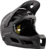 A black full-face bicycle helmet is shown against a white background. Voir les images du produit