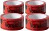 4x Klebeband " Vorsicht Glas " Packband rot Paketband PP 48 Produktbild-Vorschau 1