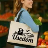 Huuraa Jutetasche Usedom Strandmotiv 21 Liter Black Jute Produktbild-Vorschau 2