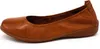 A single brown leather ballerina shoe shown from the side on a white background. Anteprima dell’immagine prodotto
