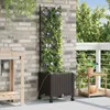 vidaXL Garten Blumenkübel mit Bewässerung und Rädern Braun Produktbild-Vorschau 2