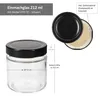 50er Set Marmeladenglas 212ml Deep Deckel Schwarz & Heft Produktbild-Vorschau 5