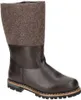 A single brown leather and felt boot is shown against a white background. Produktbild-Vorschau