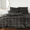 Elegante Mako Satin Bettwäsche Cross 24506-9 basalt kariert Produktbild-Vorschau 5