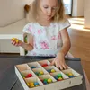 Holz Tablett mit 12 Fächern für Montessori Sortierspiel, Produktbild-Vorschau 2
