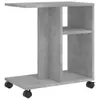 A concrete-effect side table with wheels and shelves, shown against a white background. Produktbild-Vorschau