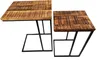 Mango Holz Couch-Tisch braun schwarz 34 x 54cm natur Produktbild-Vorschau 3
