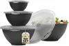 Salatschüssel Set groß mit Deckel ,0,7-6 L in Anthrazit Produktbild-Vorschau 6