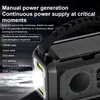 A close-up marketing image of a black emergency radio with a solar panel on top and a bright LED light on the side. Podgląd zdjęcia produktu