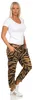 Damen Jogginghose Freizeithose Hose mit Muster, Braun S/M/L Produktbild-Vorschau 4